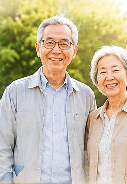 笑顔の高齢者ご夫婦